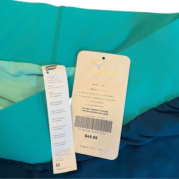 🤠 SOLD 🤠 NWT Womens Fabletics Olesia Shorts Medium 6-8 Lined Workout Athletic - Picture 4 of 6